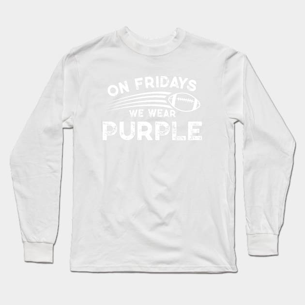 On Fridays We Wear Purple // Vintage School Spirit // Go Purple Long Sleeve T-Shirt by SLAG_Creative